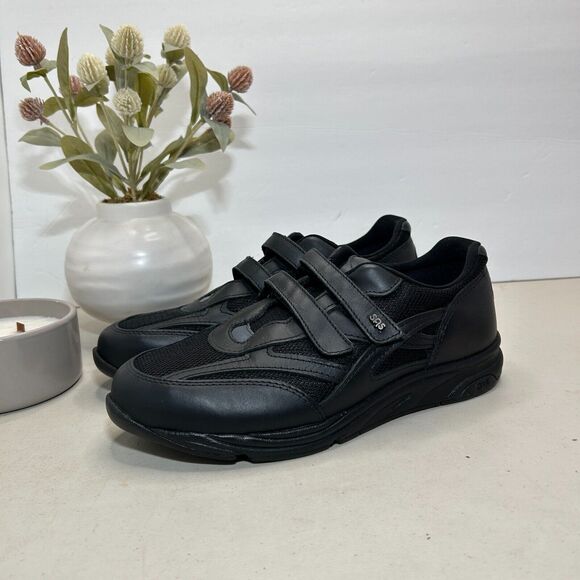 SAS Tour Mesh Hook & Loop Walking Shoes Sneakers Black Women 9.5 Wide NWOB - Picture 3 of 8